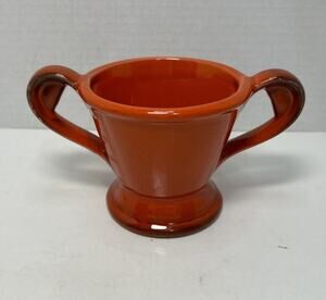 Vtg Metlox Poppytrail Vernon Red Rooster Red Ceramic Sugar Dish MCM 1956-1979